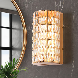 LNC Brusmogan Rose Gold Contemporary Crystal LED Wall Light