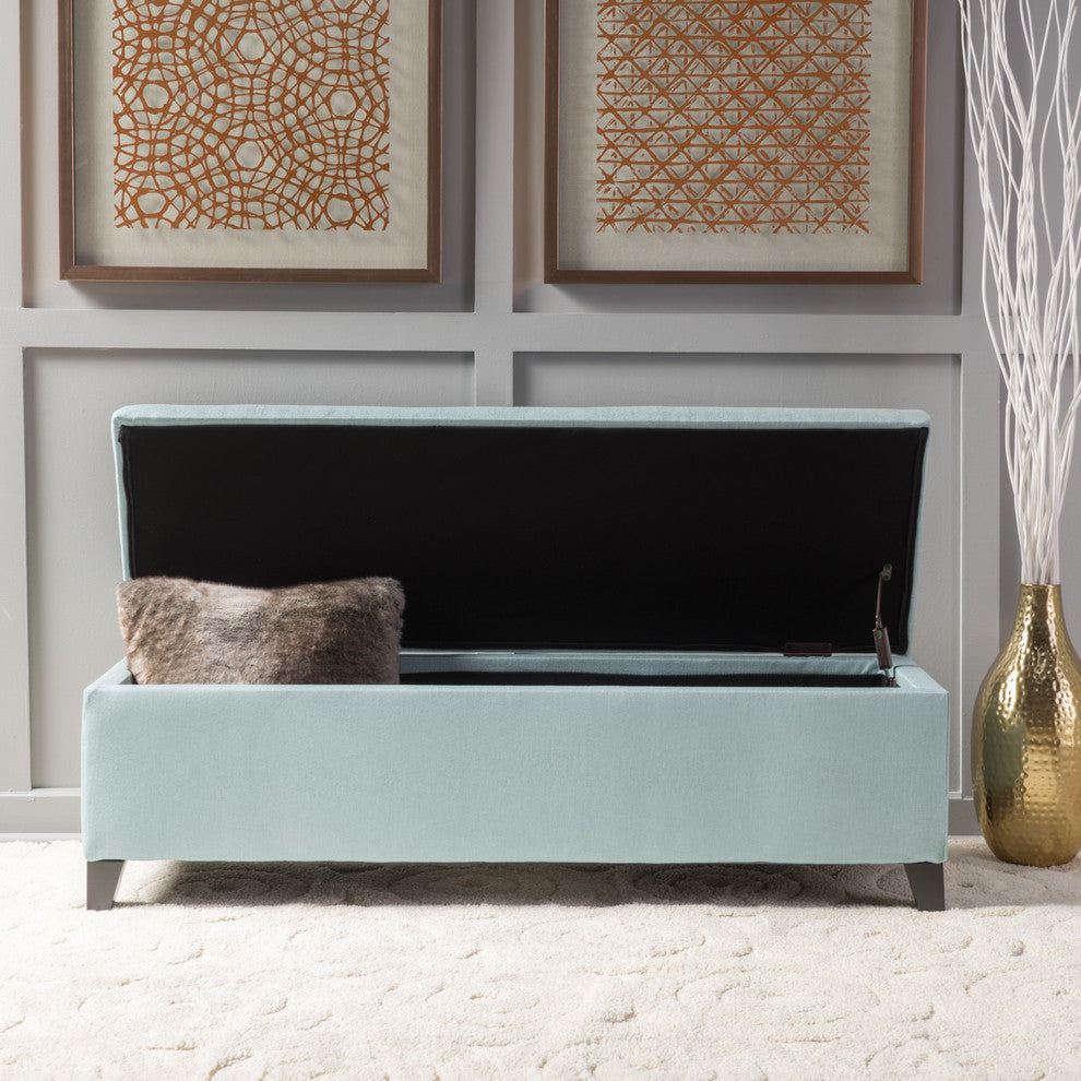 GDF Studio Clor Chic and Modern Storage Ottoman, Light Blue