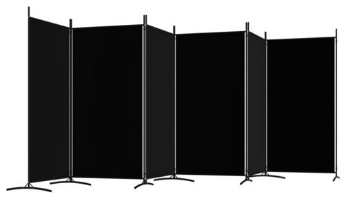 vidaXL Room Divider Folding Privacy Screen 2 Panel Room Divider Black Fabric, Black, 204.7" X 70.9"/ 1 Piece