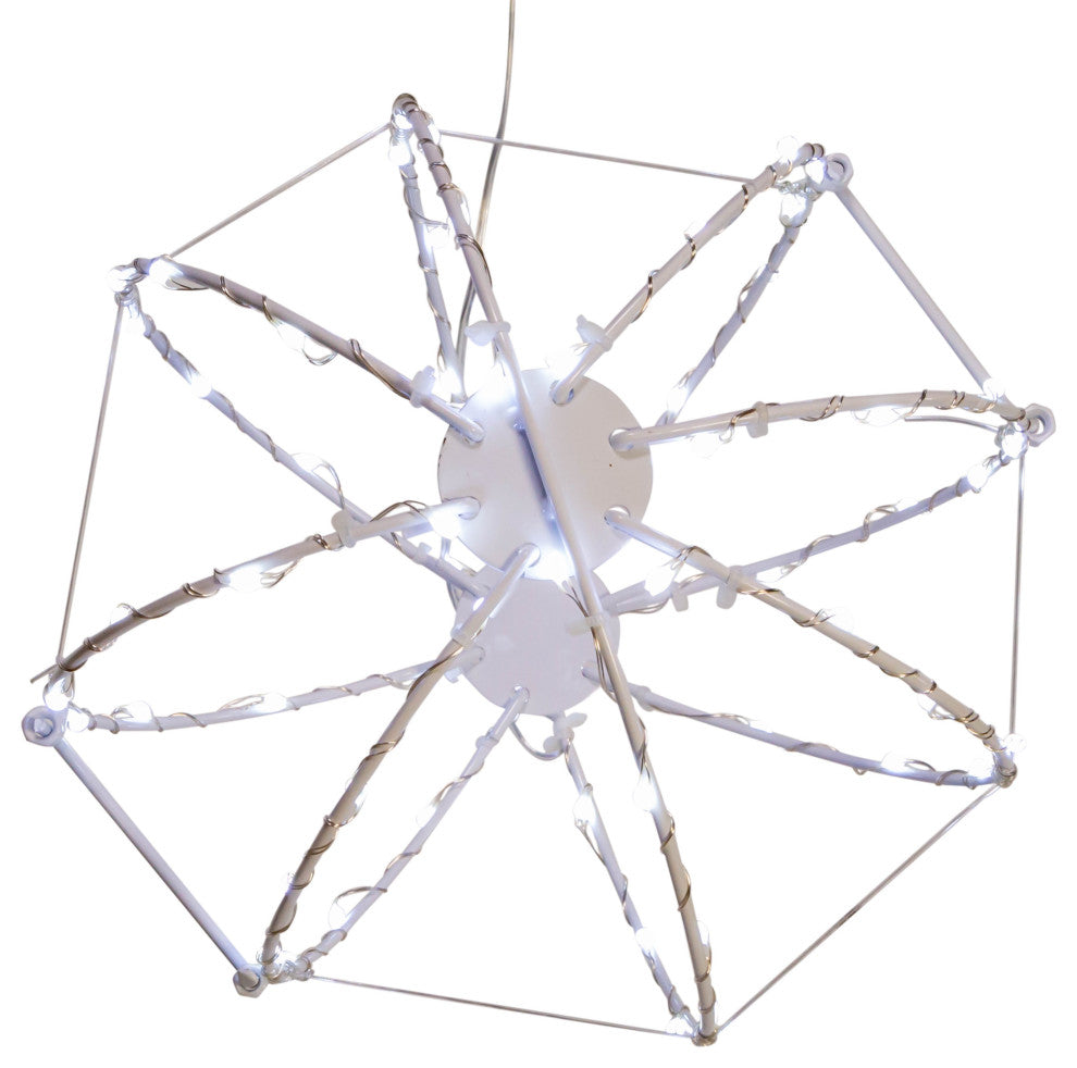 Kurt Adler 12" Cool White Superbright LED Clear Wire Foldable Metal Sphere