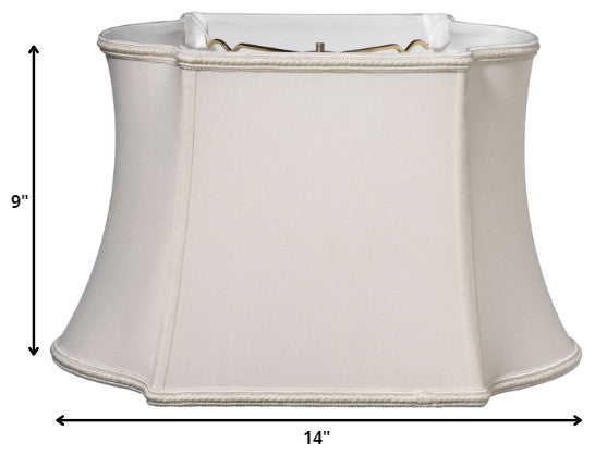 14" Cream Premium Oblong Shantung Lampshade
