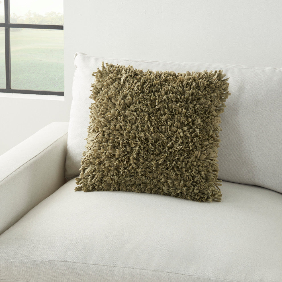 Mina Victory DL660 Throw Pillow, Sage, 17"x17"