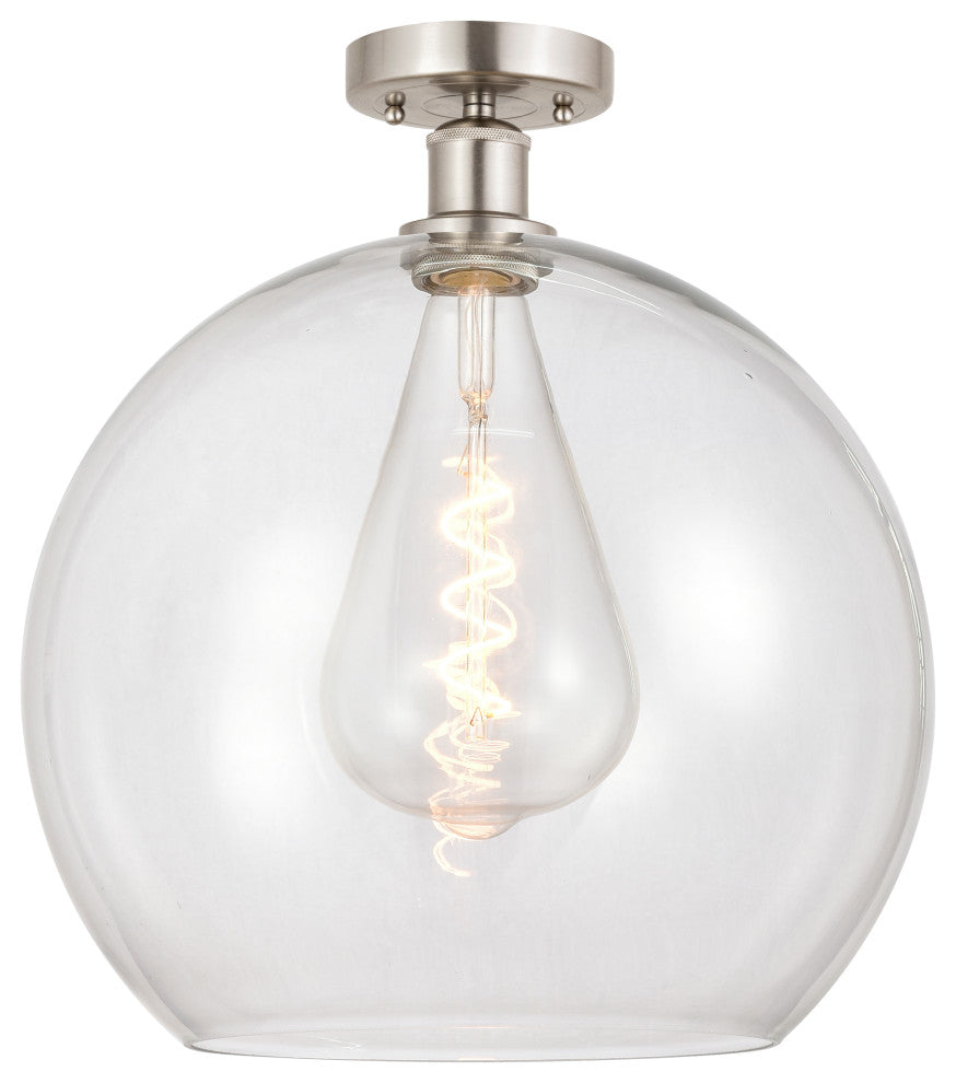 Innovations 616-1F-SN-G122-14 1 Light Semi-Flush Mount, Brushed Satin Nickel