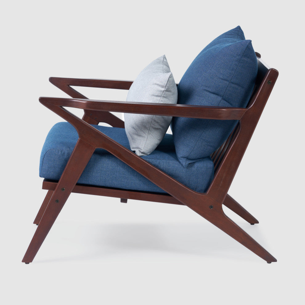 Vaughn Sunbrella Outdoor Patio Club Chair, Bliss Ink