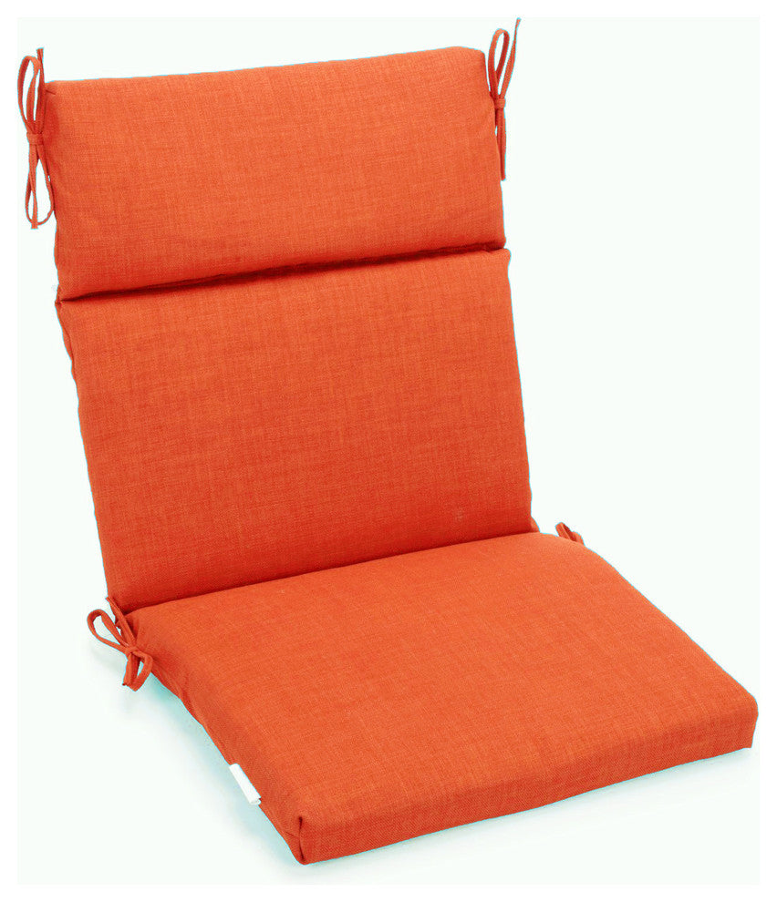 20"x42" Spun Polyester Squared Seat/Back Chair Cushion, Tangerine Dream