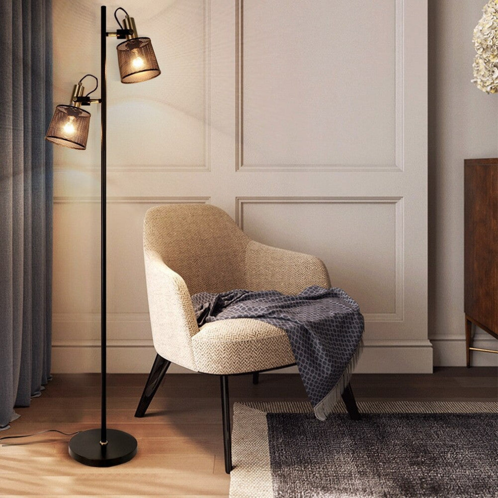 Vintage LED Adjustable Double Head Floor Lamp
