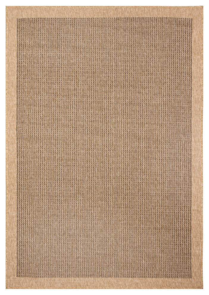 Sahara Texture Border Indoor/Outdoor Rug, Natural, 6'6"x9'3"