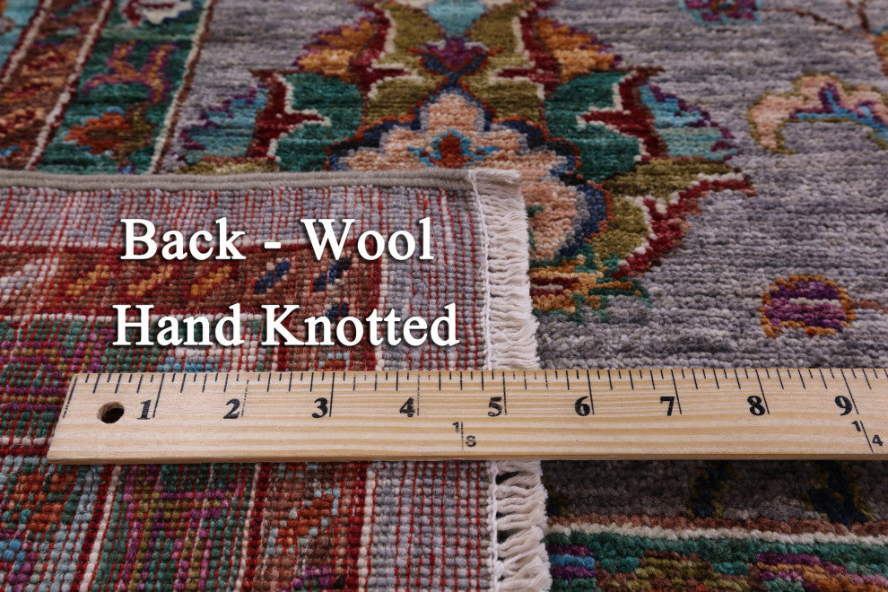 8' 1" X 9' 10" Hand-Knotted Persian Tabriz Wool Rug Q9796