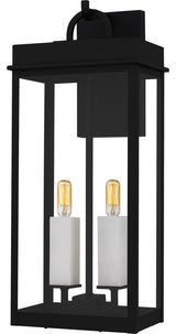 Carmen Two Light Outdoor Wall Lantern in Matte Black