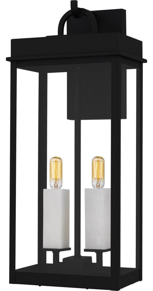 Carmen Two Light Outdoor Wall Lantern in Matte Black