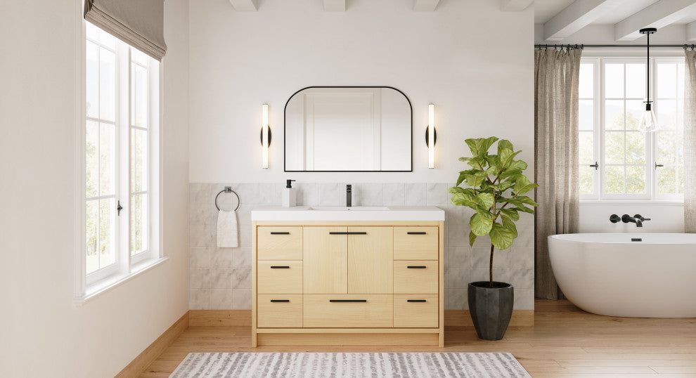 The Sacha Bathroom Vanity, Maple, 48", Single Sink, Freestanding