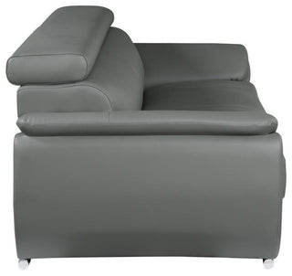 Nestore Premium Genuine Leather Match Loveseat Gray