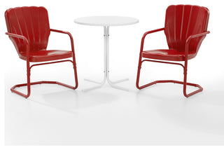 Ridgeland 3-Piece Outdoor Bistro Set, Bright Red Gloss