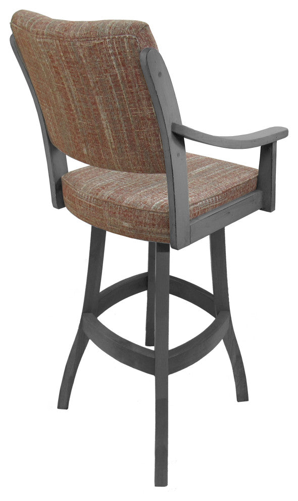 Swivel Counter Wood Bar Stool Casa on S-Base, Watusi Madder - Grey, 30"