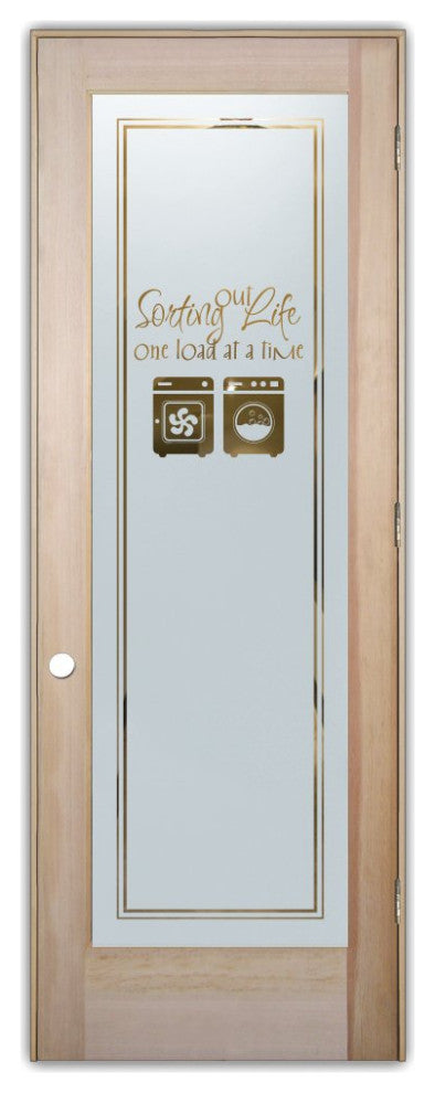 Laundry Door - Sorting Out Life Washer Dryer - Douglas Fir (stain grade) -...