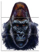 "Gorilla Male Illustration" Glossy Metal Wall Art, 3 Panels, 28"x36"