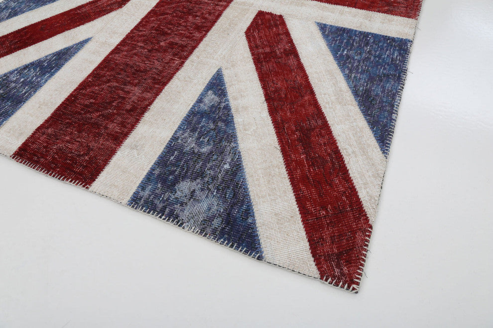 Rug N Carpet - Handmade Oriental 5' 8'' x 7' 10'' Flag Patchwork Rug