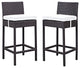 Espresso White Lift Bar Stool Outdoor Patio Set of 2