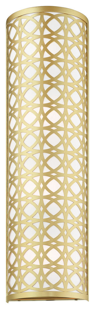 Soft Gold Fretwork, Ornamental, Transitional, Sophisticated Sconce