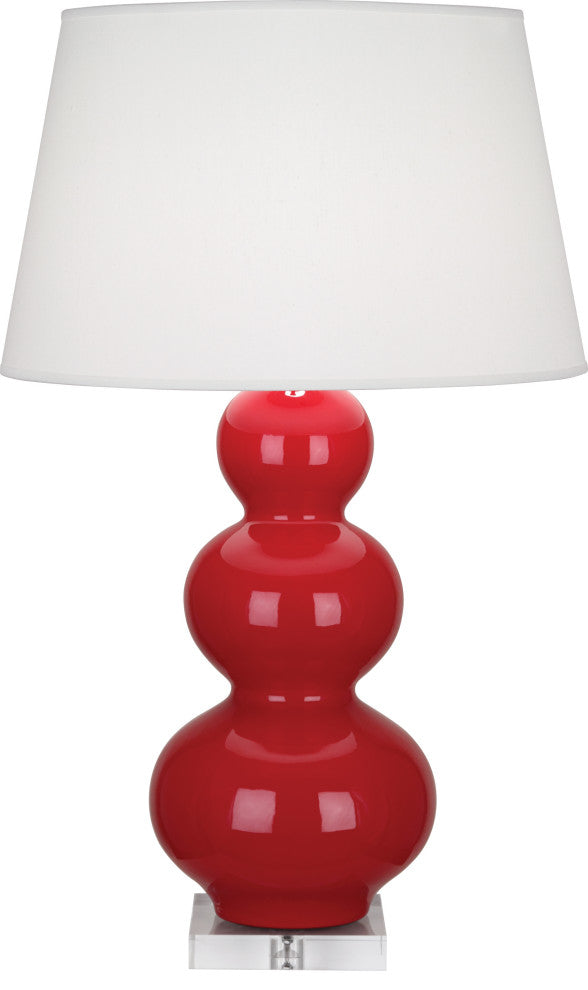 Triple Gourd Table Lamp, Ruby Red