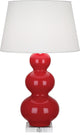 Triple Gourd Table Lamp, Ruby Red