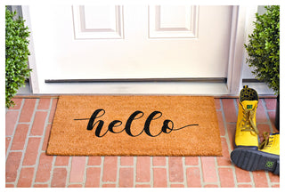 Calloway Mills Hello Script Doormat, Black, 17" X 29" X 0.60"