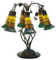 Meyda Lighting 19"H Tiffany Pond Lily Amber and Green 6 LT Table Lamp