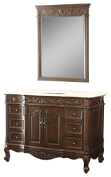 48" White Top Classic Design Beckham Bathroom Vanity With Mirror