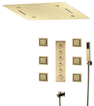 LED Shower System With Body Jets and Hand Shower, Style 2, Phone Control Light