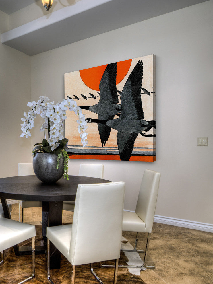 "Two Geese" Painting Print on Wrapped Canvas