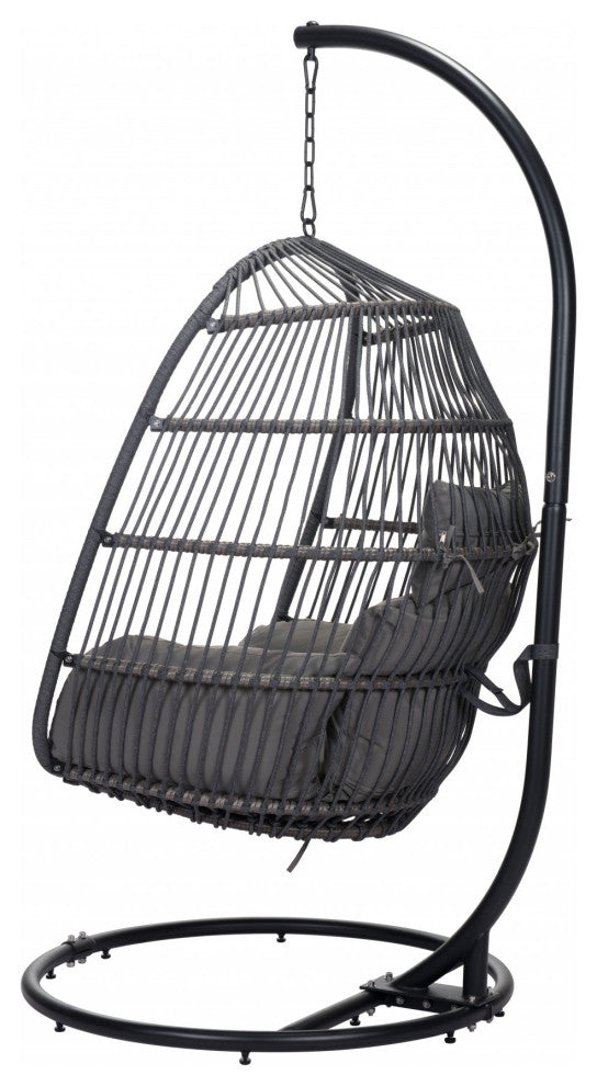 Basket Weave Gray Hanging Chair