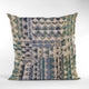 Plutus Blue Pyramids Border Luxury Throw Pillow, 12"x20"
