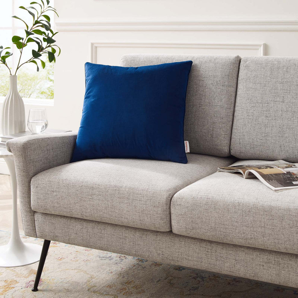 Enhance 20" Performance Velvet Throw Pillow EEI-4699-NAV