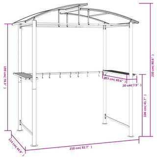 vidaXL BBQ Gazebo Anthracite Steel Large Seats Many BBQ Gazebo