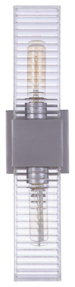 Ridge Outdoor Lantern 2  Light  Satin Aluminum