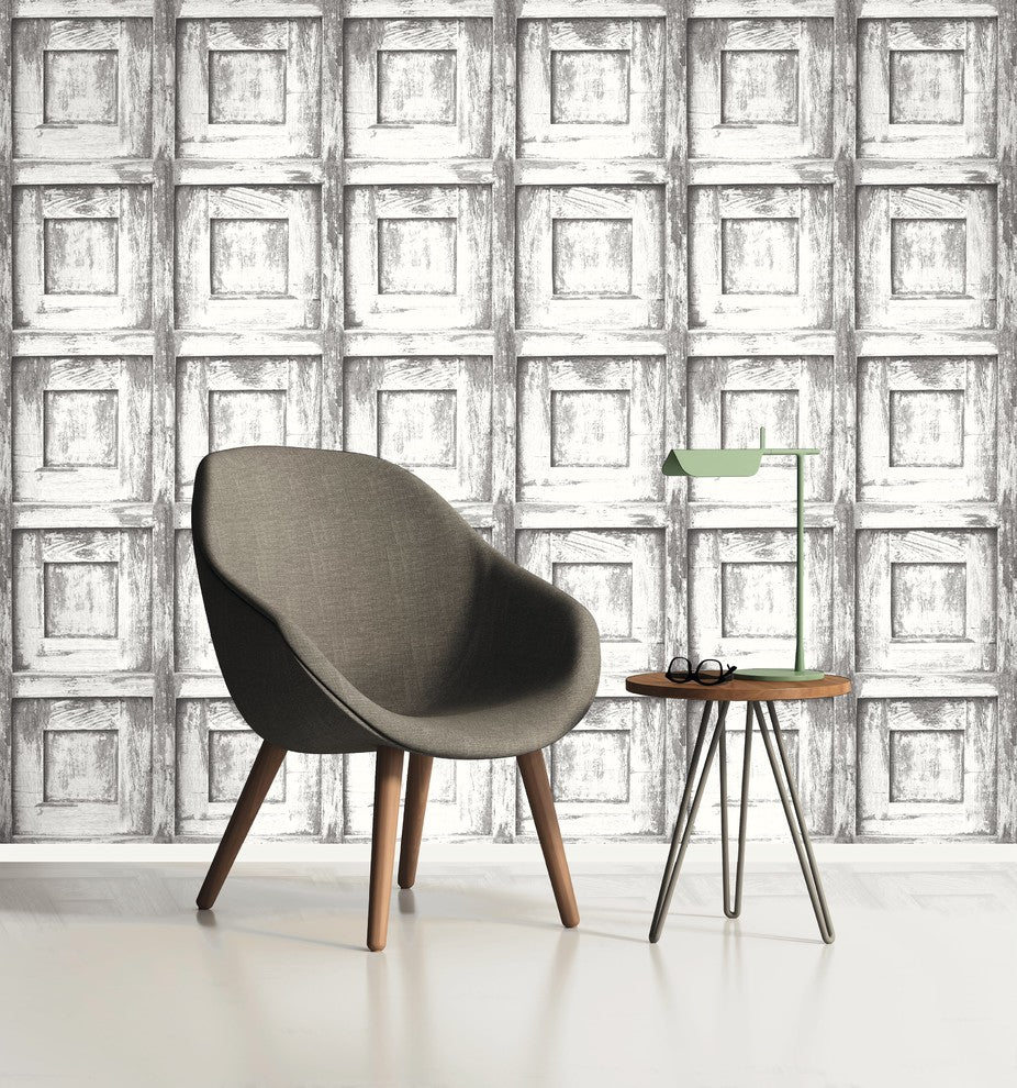 DecoWorld 2, Natural  Gray, White Wallpaper Roll, Modern Wall Decor Accent