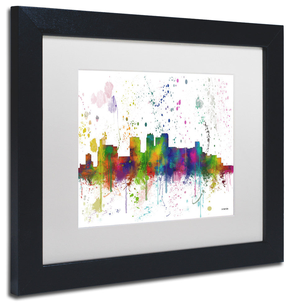 Watson 'Birmingham Alabama Skyline' Art, Black Frame, 11"x14", White Matte