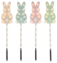 4ct Plaid Pastel Bunny Easter Pathway Marker Lawn Stakes, Clear Lights