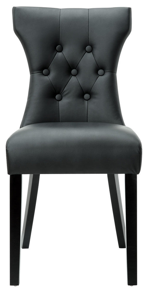 Modern Black Silhouette Dining Vinyl Side Chair