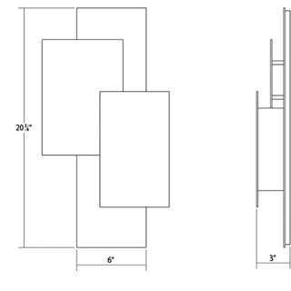 Sonneman 7110-WL Offset Panels 20-3/4" Tall Integrated LED - Textured Gray