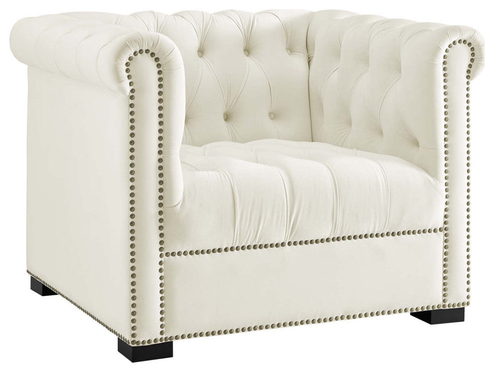 Ivory Heritage Performance Velvet Armchair