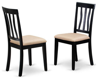 3-PieceWood Dining Table Set 2 Wood Chairs, Butterfly Leaf Kitchen Table, Black