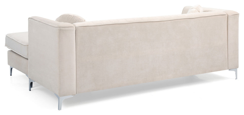 Delray Sofa Chaise, Gray, Ivory