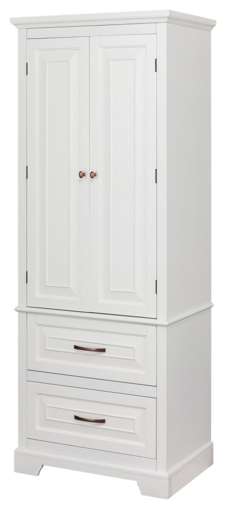 Wooden Bathroom Linen Tower Storage Cabinet