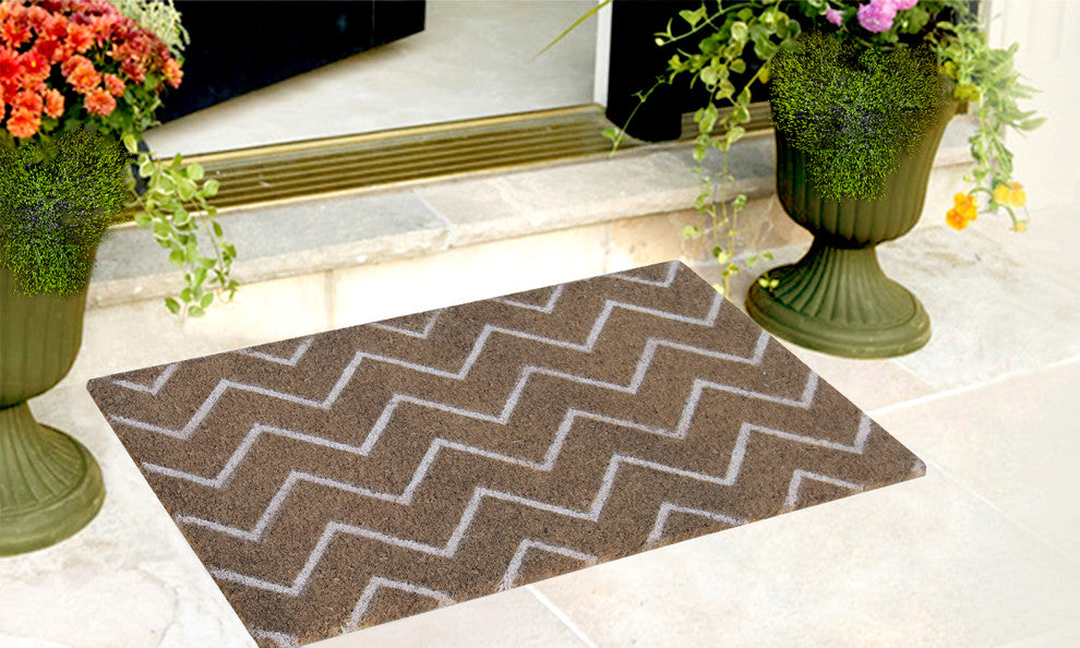 PVC Tufted Chevron Coir Doormat