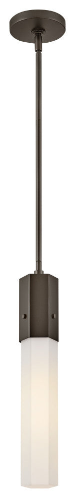 Hinkley 16.75" Facet Extra Small Pendant Light - Black Oxide + Etched Glass