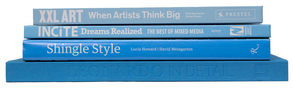 Decorative Books - Sky Book Coffee Table Stack - Set of 4 Blue Books