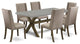 X797Fl716-7, 7-Piece Set, 6 Chairs and Small Table Hardwood Frame