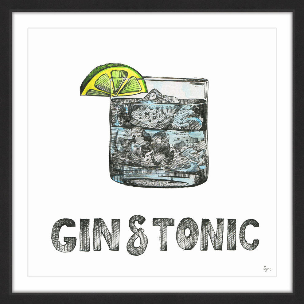 "Gin & Tonic" Framed Painting Print, 12"x12"