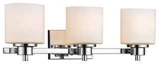 Chloe Lighting 3 Light Chrome Finish Bath Vanity Wall Fixture White Alabaste